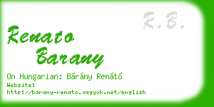renato barany business card