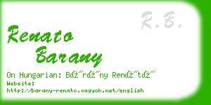 renato barany business card